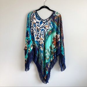 Chico’s One Size Tassel Poncho